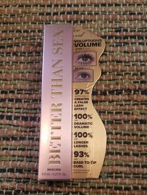 Too Faced Better Than Sex Mascara Made In Italy . All New In Box Black